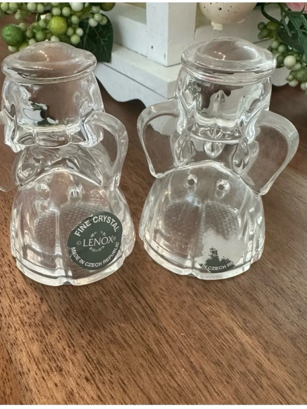 Vintage Lenox Crystal Angel Salt and Pepper Shakers classy dinner